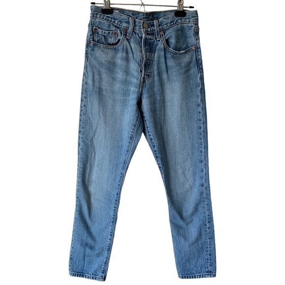 Levi's Premium 501 S High Rise Ankle Medium Wash Denim Jeans Women's Size 26 - Picture 2 of 10